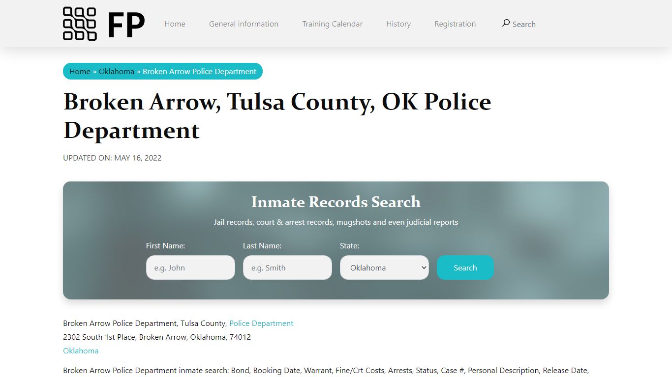 Broken Arrow, OK Police - City Jail Inmates, Arrests